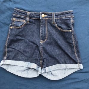 dark wash denim shorts